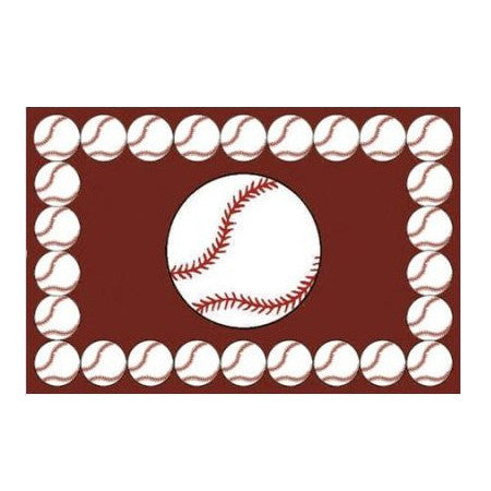 Baseball Rectangle Sports Rug 19" x 29" or 39" x 58"