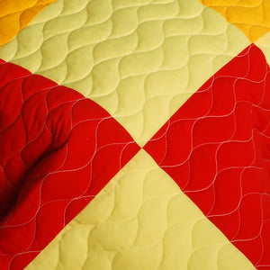 Yellow Black Red Checkered Teen Boy Bedding Full/Queen Geometric Quilt Set