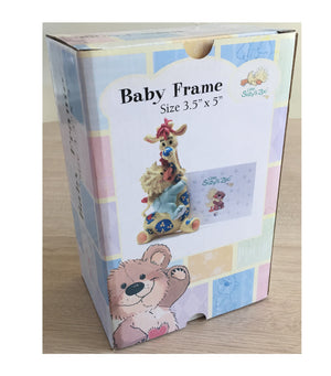 Little Suzy's Zoo Patches Giraffe & Witzy Duck Keepsake Baby Photo Frame for 3.5" x 5" Photo