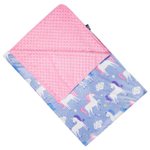 Unicorn Purple Baby Girl Crib Toddler Blanket 40" x 60" Plush Velour Minky Throw