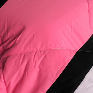 Hot Pink Black Striped Geometric Teen Girl Bedding Twin Comforter Set