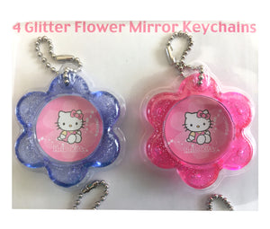 Flower Glitter Keychain Charm with Hook