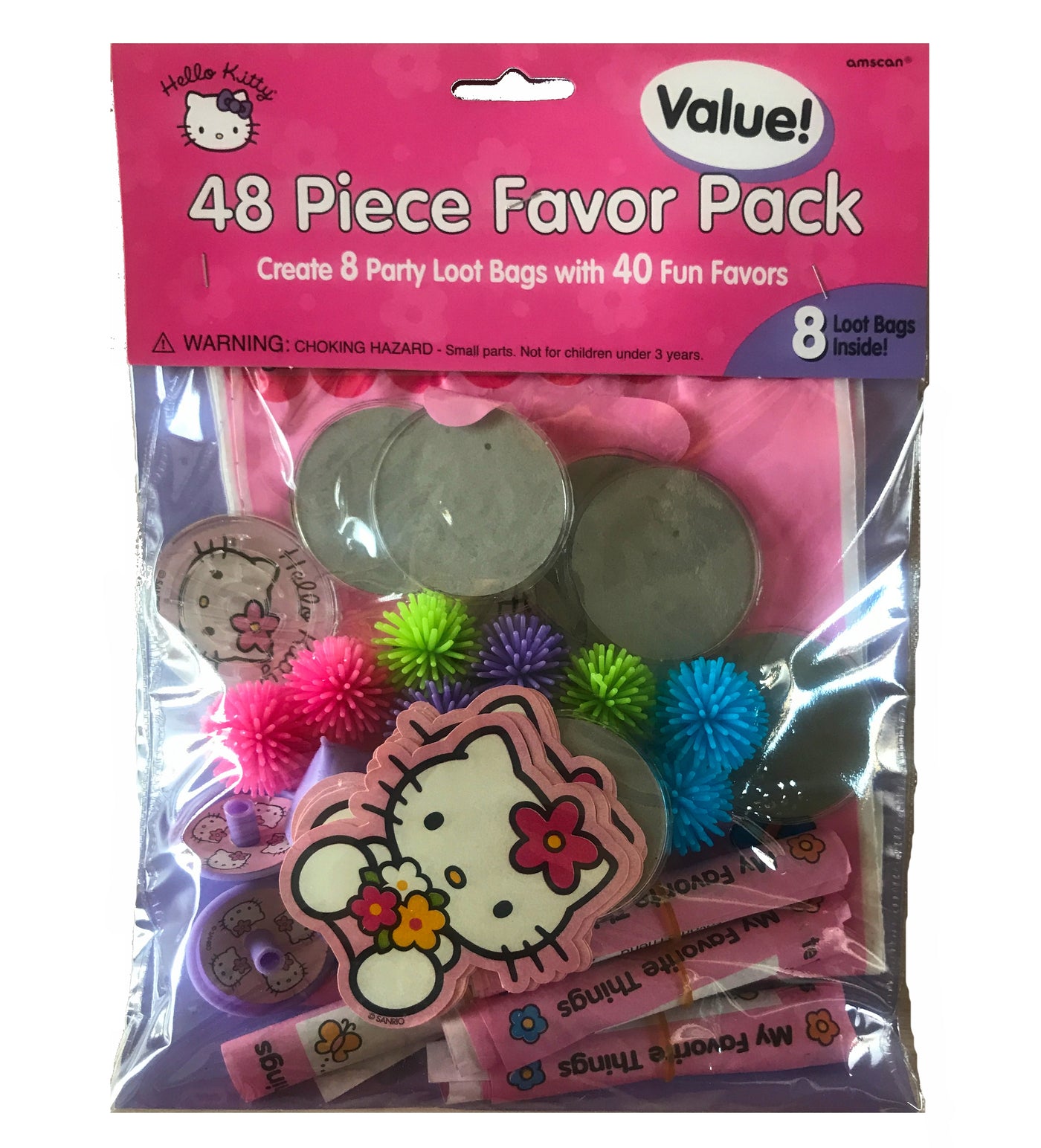 Hello Kitty Birthday Party Favors 48 Piece Gift Value Pack (8
