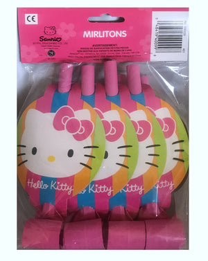 Hello Kitty Rainbow Striped Birthday Party Blowouts 8 CT