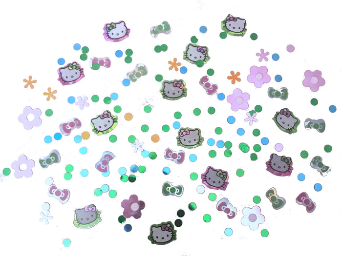 Hello Kitty Flower Fun Printed Metallic Party Confetti 1/2 oz
