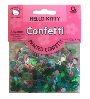 Hello Kitty Flower Fun Printed Metallic Party Confetti 1/2 oz Vintage