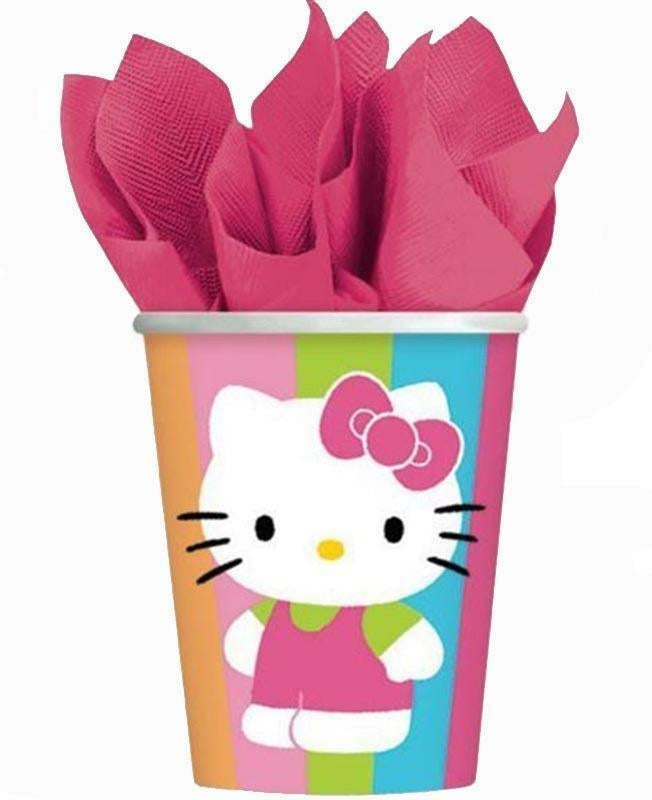 Hello Kitty Rainbow Stripe & Butterfly 9oz Hot/Cold Party Cups 8 CT