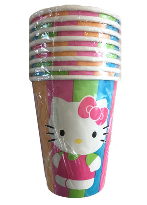Hello Kitty Rainbow Stripe & Butterfly 9oz Hot/Cold Party Cups 8 CT