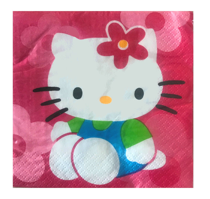 Hello Kitty Flower Fun Pink Small Beverage Party Napkins 16 CT