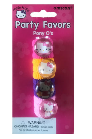 Hello Kitty Birthday Party Favors 12 Pony O's Ponytail Hair Bands