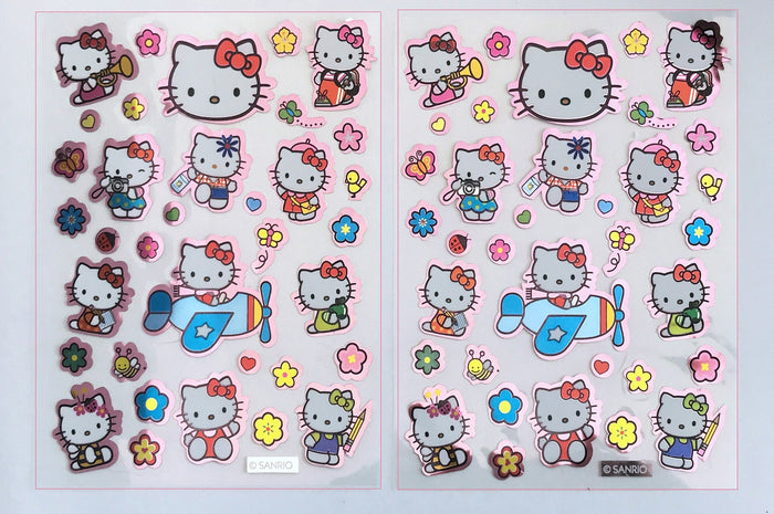 Autocollants métalliques Hello Kitty - Cadeaux de fête - Sachet de 120+ - Sans acide