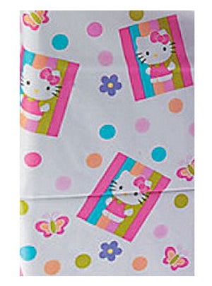 Hello Kitty Party Tablecloth Plastic Table Cover Rainbow Stripe Flowers Butterflies Polka Dot 54" x 102"