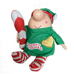 Rare Vintage Christmas Ziggy Plush MERRY KISSMAS Message Doll Stuffed Toy Santa's Elf by Russ 7" 2005 Collectible