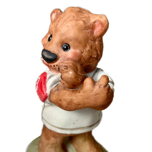 Vintage Suzy’s Zoo Valentine Heart Bear Collectible Porcelain Bisque Figurine Statue by Suzy Spafford Enesco 1979