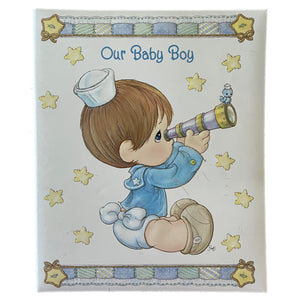 New Vintage Rare Precious Moments Baby Boy Memory Record Book Photo Keepsake Baby's First Year Little Sailor 1997 Refillable With Gift Box
