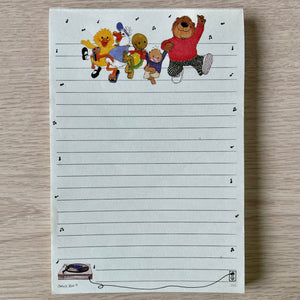 Vintage Suzy's Zoo Dancers & Music Notes Single Stationery Memo Note Sheet 5.5" x 6.5"