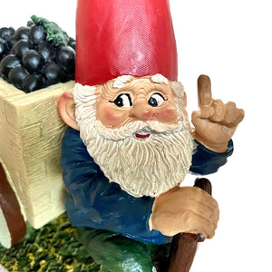 Classic Forest Garden Gnome Riding a Bike with Wheelbarrow Cart 9" Resin Figurine New Vintage Collectible Statue by Rien Poortvliet Netherlands Rare