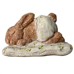Vintage Suzy’s Zoo Sleeping Baby Bunny Collectible Figurine Statue by Suzy Spafford United Design Corp Rare