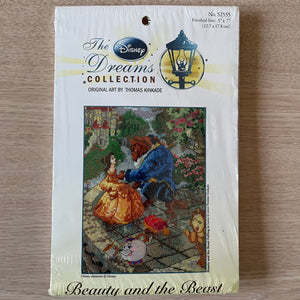 The Disney Dreams Collection By Thomas Kinkade Beauty and the Beast Vignette 5" x 7" Counted Cross Stitch Kit or PDF Chart Pattern Instructions