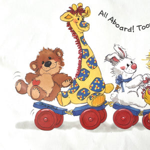 Collectible Little Suzy's Zoo All Aboard Baby Animals Poster Witzy’s Train Ride Wall Art Print Limited Edition Vintage 2000 - Duck Bear Bunny Giraffe - Room Decor