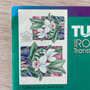 Vintage 90's TULIP Iron-On Floral Designs Transfers Soft Images by Paul Brent Cattleya Orchid Rose Magnolia Island Butterflies