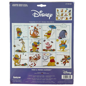 Walt Disney Winnie The Pooh Bear & Friends Calendar Year Counted Cross Stitch Kit or PDF Chart Pattern Instructions Debbie Minton 1133-62