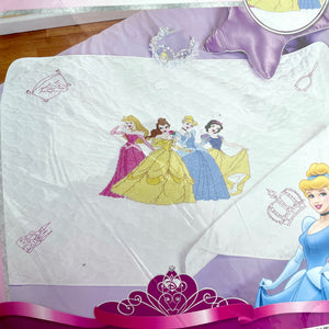 New Vintage Disney Princess Counted Cross Stitch Quilt Kit or PDF Pattern Instructions Lap Baby Girl Quilt Keepsake Baby Nursery Crib Blanket 34" x 43" Retired 2007 