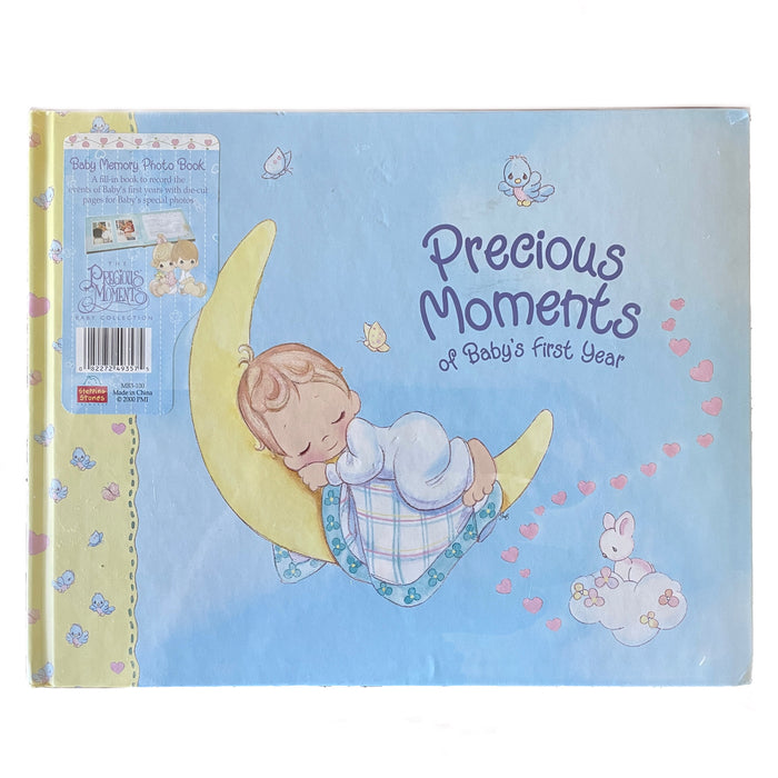 Vintage Precious Moments Baby Memory Record Book of Baby's First Year Sleeping on a Moon Photo Keepsake by Stepping Stones 2000 New with Cover Flaws