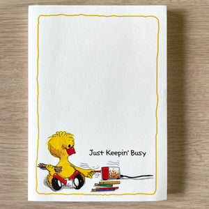 Suzy's Zoo Vintage 70's Suzy Ducken Keeping Busy Single Stationery Memo Note Sheet 3 7/8" x 5.5"