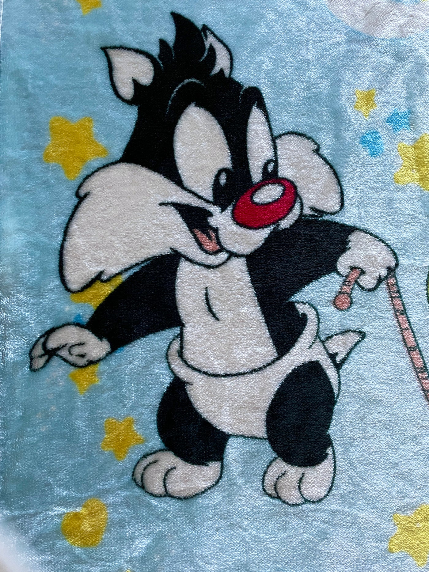 Baby Sylvester The Cat 1867, 1400 Vintage Baby Looney Tunes Sylvester Cat & Tweety Bird Baby Fleece Mink – KidsRoomTreasures.com
