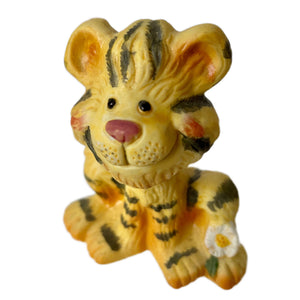 Vintage Tiger with Flower Suzy’s Zoo Figurine by Suzy Spafford Collectible Statue Enesco 1977