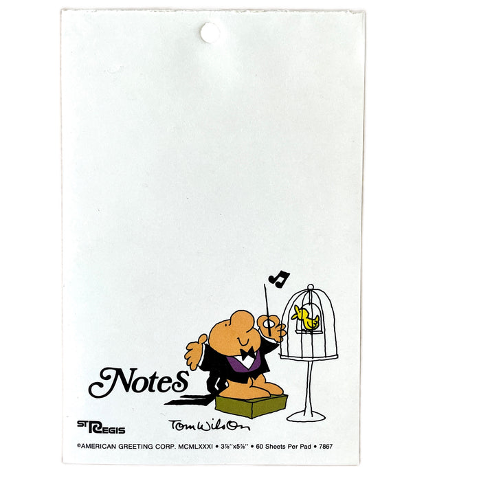Ziggy Conductor Music Notes 2pc Memo Note Pad Sheets 3 7/8" x 5 7/8" Tom Wilson Cartoon Vintage