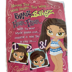 Bratz Babyz Doll Sasha Hair Flair 5" with Hair Brush & Accessories Girls with Passion for Fashion NIB Toy Vintage 2007 NEW