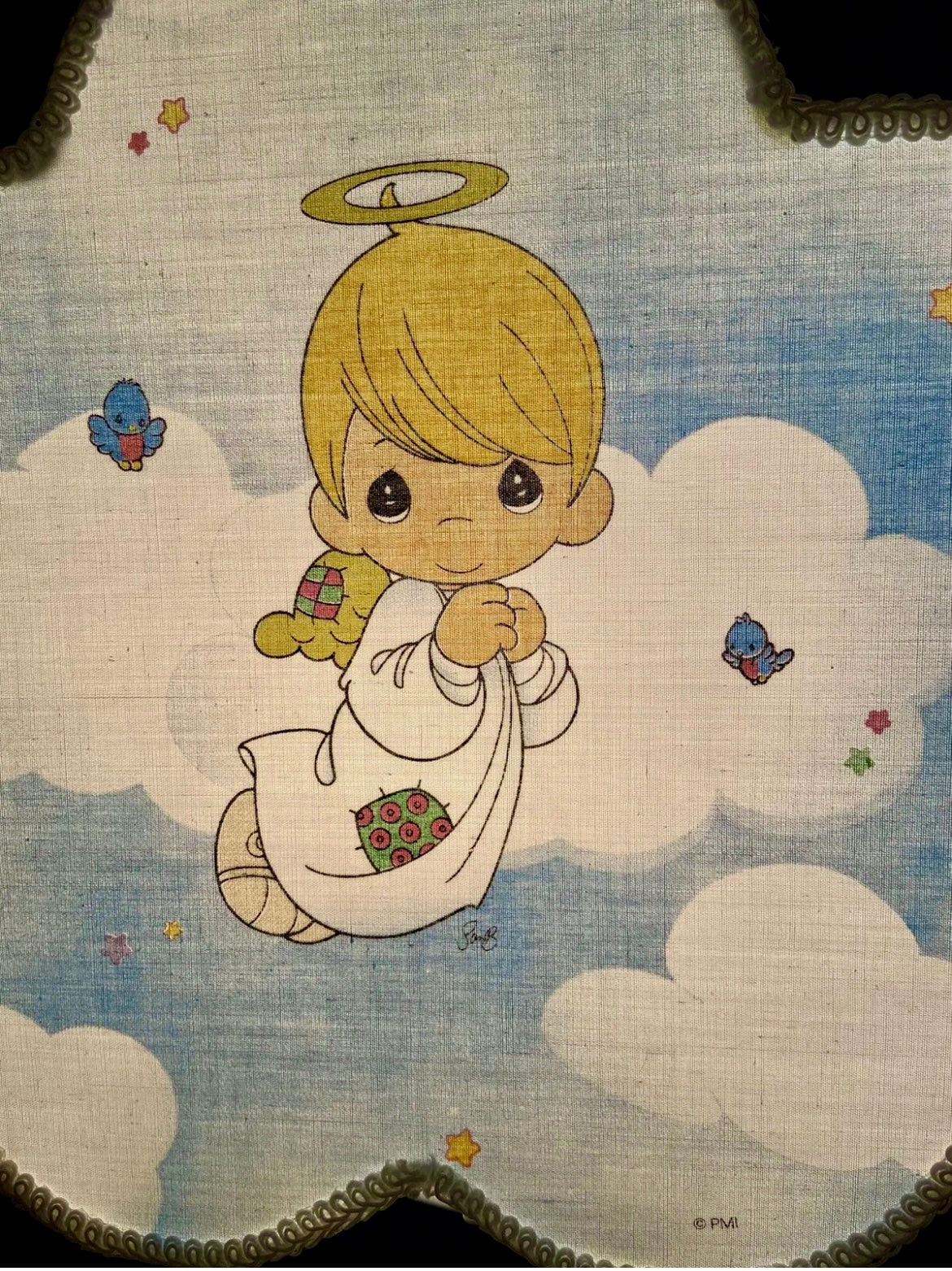 Vintage New Precious Moments Baby Nursery Cloud Shaped Lamp with Angel 10" x 5"