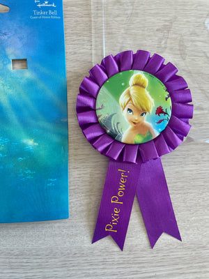 Tinkerbell Guest of Honor Ribbon Pin Badge Birthday Girl Party Favor Pixie Power Backpack or Jacket Clip Gift