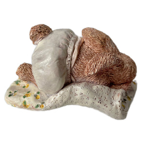 Vintage Suzy’s Zoo Sleeping Baby Bunny Collectible Figurine Statue by Suzy Spafford United Design Corp Rare