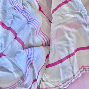 Pink Tea Party Time Cotton Toddler Girl Embellished Bedding Comforter & Sheet Set Bed in a Bag Polka Dot & Stripe Olive Kids With Ribbon & Appliques