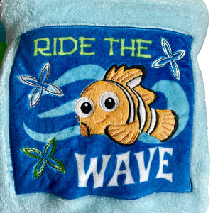 Luxury Disney Finding Nemo WAVE Nursery Crib Baby Blanket Blue Plush Coral Fleece 30" x 40" Super Soft New