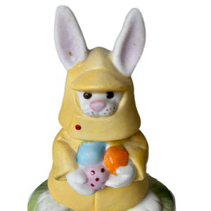 Vintage Suzy’s Zoo Easter Bunny in Raincoat Holding Eggs Collectible Figurine Statue by Suzy Spafford Enesco 1979