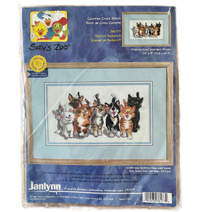 New Suzy's Zoo Counted Cross Stitch Kit or PDF Pattern Chart Instructions Kitty Cats Tails of Duckport 14" x 8" Janlynn Vintage 1999