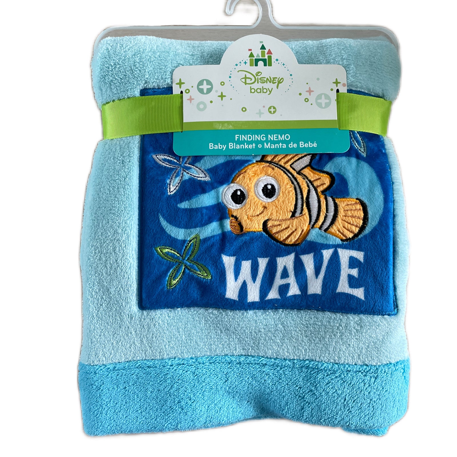 Luxury Disney Finding Nemo WAVE Nursery Crib Baby Blanket Blue Plush C –