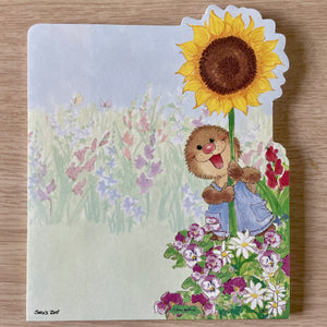 Suzy's Zoo Ollie With Sunflower Single Die Cut Stationery Memo Note Sheet 5.5" x 6.5"