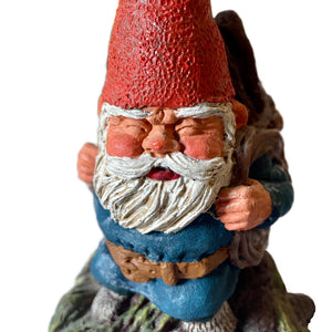 Classic Forest Garden Gnome Jacob Carrying Wood 6.5" Resin Figurine Vintage Statue Rien Poortvliet Netherlands 1990 by Artina Collectibles