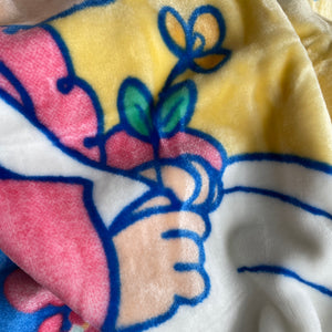 Vintage New Precious Moments Baby Toddler Little Girl with Goose Blanket 'Make a Joyful Noise' Classic Luxury Royal Plush Raschel  Thick Velvet Velour Minky Throw 50" x 60"