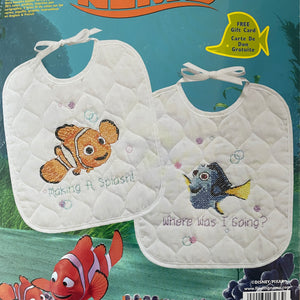 Walt Disney Pixar Finding Nemo & Dory Fish 2pc Baby Bib Set Counted Cross Stitch Kit or PDF Chart Pattern Keepsake Gift