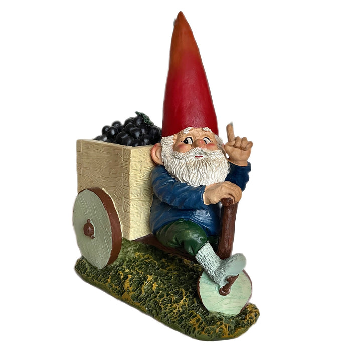 Classic Forest Garden Gnome Riding a Bike with Wheelbarrow Cart 9" Resin Figurine New Vintage Collectible Statue by Rien Poortvliet Netherlands Rare