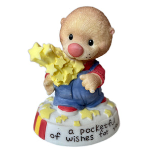 Vintage Suzy’s Zoo Ollie Marmot with Stars Figurine Collectible Resin Statue Pocketful of Wishes by Suzy Spafford Enesco Rare 1999