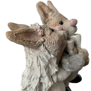 Vintage Suzy’s Zoo Bunny Bride & Groom Collectible Figurine Statue by Suzy Spafford United Design Corp Rare