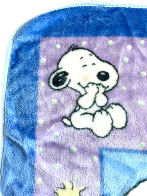 Vintage NEW Rare Snoopy Blue Baby Toddler Crib Blanket Luxury High Pile Plush Fleece Throw 30" x 43" Puppy Dog Peanuts 2002 by Bedtime Originals
