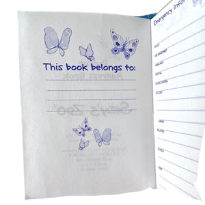 Suzy's Zoo Butterflies Blue Hardcover Pocket Mini Address Book 3" x 4" Suzy Spafford